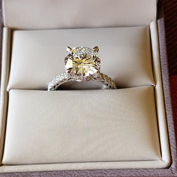 Tacori Dantela 3.54ct Round Solitaire Diamond Ring | Platinum | Size 5.5 - Picture 2 of 13